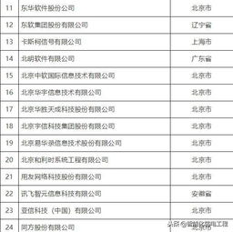 信息系统集成及服务大型一级企业概览